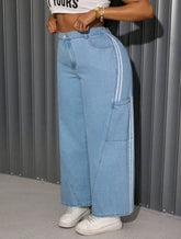Jean holgado doble rayas